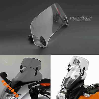 Universal Motorcycle Clear Windshield Spoiler Deflector Extender With Brackets $23.63
