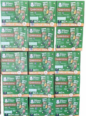 #ad Lot Of 4 TWO GERBER ORGANIC PUFFS Veggie Baby Food SNACKS Value pack 6PKS $75.00