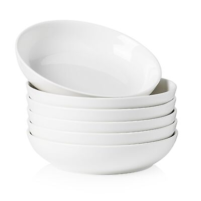 #ad Porcelain Pasta Bowls 32 Ounce Salad Bowls Set of 6 Shallow Soup Bowls Pl... $51.22