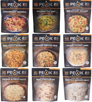 Peak Refuel Freeze Dried Food Meals Pouches Camp Trail MRE Emergency NEW $6.99