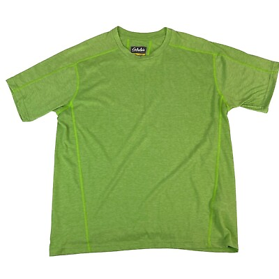 #ad #ad Cabela#x27;s Men#x27;s Athletic Performance Shirt Dri Release Fresh Guard L Neon Green $15.00