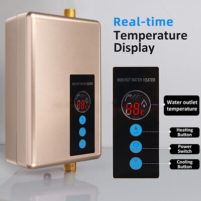 Kitchen Electric Hot Tankless Water Heater Shower Instant Boiler Bathroom 3000W $54.99