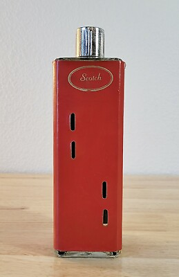 Vintage SWANK Red Leather Cover Scotch Flask Bottle from Portable Bar Travel Set $9.99