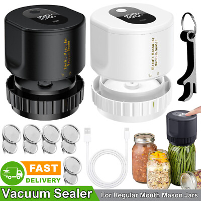 #ad For Wide Mouth and Regular Mouth Jars Electric Mason Jar Vacuum Sealer Set USA $23.98