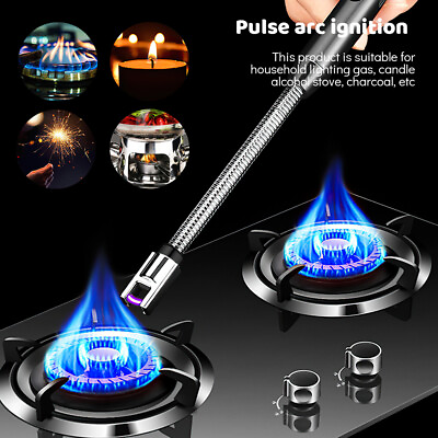 #ad Electric Lighter USB Rechargeable Dual Arc Flameless Windproof Electric Plasma $7.99
