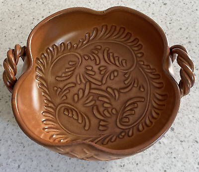Tadinate Ceramic Pottery Serving Baking Dish Made in Italy 7.75” Twisted Handles $55.00