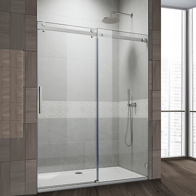 60quot;W X 72quot;H Frameless Sliding Shower Door Enclosure 5 16quot; Tempered Clear Glass $469.99