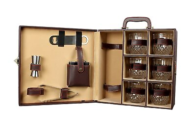 Travel Bar Set Portable Bar Set With Bottle Opener Leatherette Easy Carry $283.41