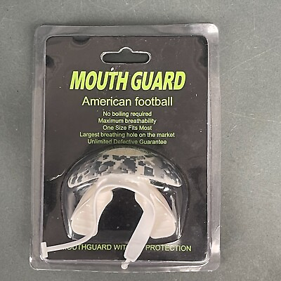 #ad NEW Sealed American Football Mouth Guard Digital Grey Camo Air Hole One Size $28.00