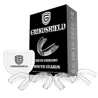 GRINDSHIELD Teeth Grinding Guard Moldable Trimmable 4 Mouth Guards for Gr $18.35