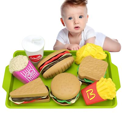Hamburger Food Play Set Pretend Play Kitchen Toy Food Set For Kids And Toddlers $12.12
