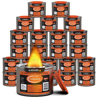 #ad Luminar Resealable Wick Chafing Fuel Cans 24 Pack 4 Hour Premium Quality ... $81.84