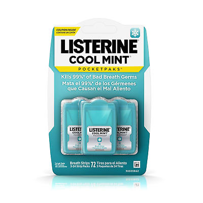 #ad Pocketpaks Breath Strips Cool Mint 72 Count $10.22