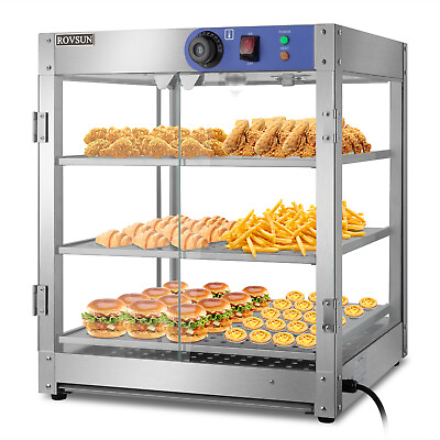 #ad 3 Tier Commercial Food Warmer Display 800W Countertop Pastry Display Case $259.99
