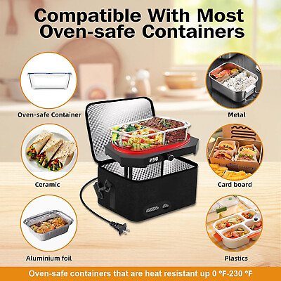 #ad 110V Mini Portable Oven Food Warmer Box Temperature Digital Display For Office $38.99