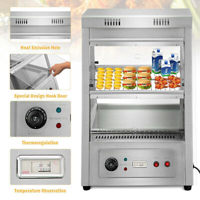 25“ Commercial Food Pizza Warmer Display 580W Countertop Pastry Display Case USA $301.73