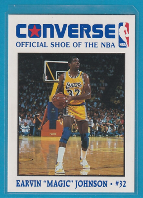 #ad Magic Johnson 1989 Converse quot;Official Shoe of the NBAquot; Los Angeles Lakers Card $14.21