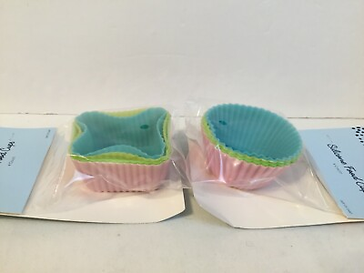 #ad Lucky Star 8 pcs Reusable Silicone Food Baking Cups Multicolor NEW $9.90
