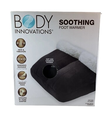 #ad Body Innovations Soothing Foot Warmer With Vibration Massage Memory Foam Black $21.99