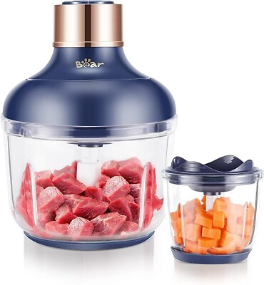 #ad Bear Food Processor Electric Food Chopper with 2 Glass Bowls 8 Cup2.5 Cup $36.99