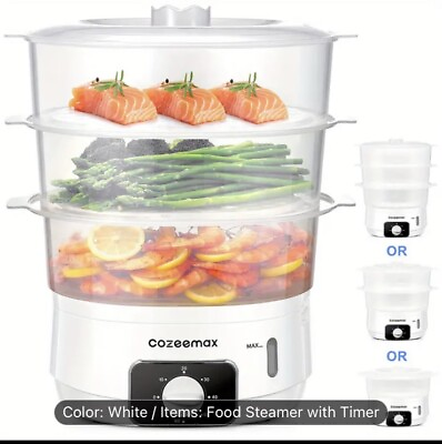 #ad 3 Tier Electric Food Steamer With For Cooking Programmable 13.7qt Vegetable Stea $45.00