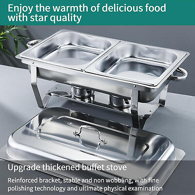 #ad 4 Pack Chafing Dish 8 QT Food Warmer Stainless Steel Buffet Set Catering Chafer $139.95