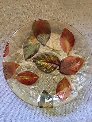 #ad New Pottery Barn Fall Colors Infused Glass Appetizer Desert Salad Plates 8 $59.00
