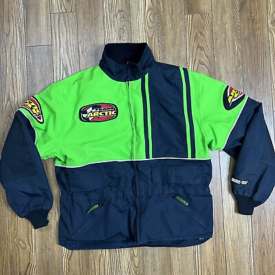 #ad #ad VTG Team Arctic Cat Jacket Neon Green 3 in 1 Snowmobile Zipout Gore Tex USA Made $99.99