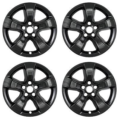 Set of 4 BLACK 17quot; Wheel Skins Hub Caps Full for 2011 2014 Dodge Charger $100.95