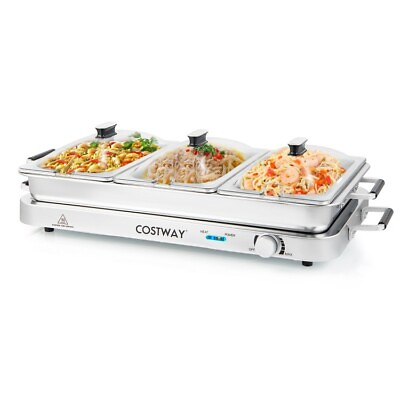 #ad 2 in 1 Electric Warming Tray Food Buffet Server Surface With Temperature Control $98.97