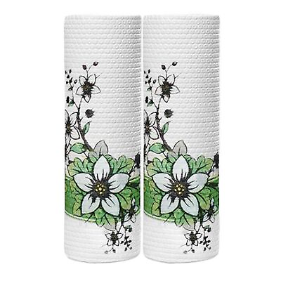 2 Rolls Flower Kitchen Paper Towels Disposable Dish Cleaning Cloth Kitchen Ti... $78.19