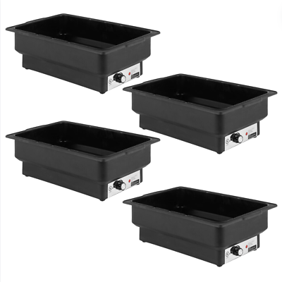 #ad 4 PACK Electric Fuel Chafer Chafing Dish Steam Full Food Water Pan Table Warmer $423.97