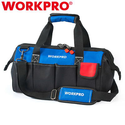 #ad #ad WORKPRO 18quot; Storage Tool Bag Sturdy Bottom Close Top Wide Mouth w Shoulder Strap $35.49