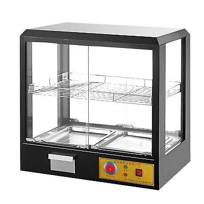 #ad #ad 2 Tier Electric 500W Food Warmer Display Case Commercial Food Pizza Showcase New $292.53