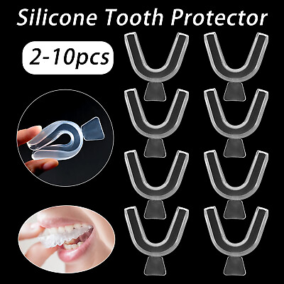 #ad 2 10Pcs Silicone Mouth Guard Teeth Night Clenching Grinding Sleep Dental Care $6.99