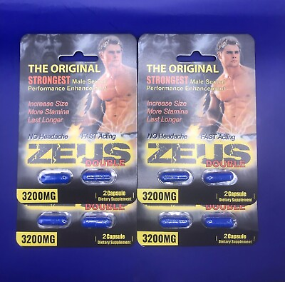 ZEUS PLUS Double3200 mg 8 Pills Fast Acting Male Performance Enhancement Pills $19.75
