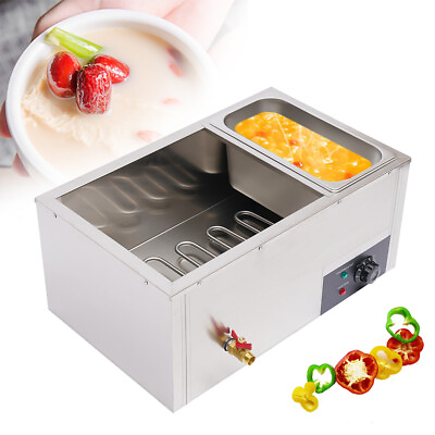 850W Commercial Electric Food Warmer Buffet Steam Table Stainless Steel 3 Pan 7L $123.14