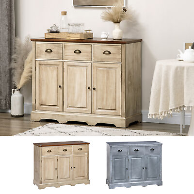 #ad Buffet Cabinet Industrial Kitchen Sideboard with 3 Drawers $153.89