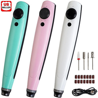 Portable Electric Nail Drill Machine Rechargeable Cordless Manicure Pedicure Set $14.98
