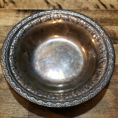 Vintage Wallace Baroque Bowl Silver plate 4232 $11.00