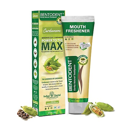 #ad 100% Natural Bentodent Cardamom Natural Mouth Freshener Toothpaste 100 g . $17.49