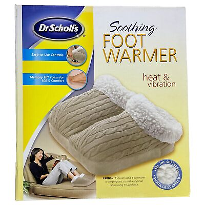 #ad Dr Scholl#x27;s Soothing Massaging Foot Warmer With Heat amp; Vibration Massage Tan $30.88