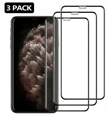 3 Full Coverage Tempered Glass Protector For iPhone X XS XR 11 12 13 14 Pro Max $4.44