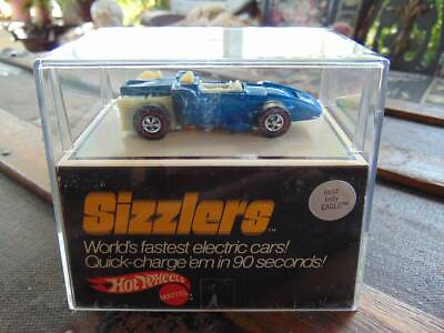 #ad vintage 1970 SIZZLERS INDY EAGLE #6532 in display case hot wheels by mattel $45.00