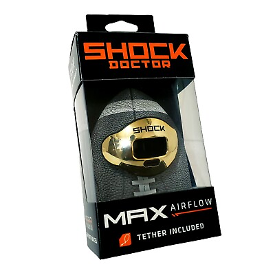 #ad Shock Doctor Max Airflow Mouth Guard Gold Metallic New $19.50