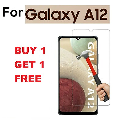 For Samsung Galaxy A12 Clear Tempered Glass Screen Protector Cover Guard $4.29