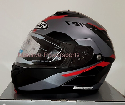 #ad HJC C91 Modular Sunscreen Motorcycle Helmet Karan Red XS S M L XL 2X 3X 4X 5X BK $199.99