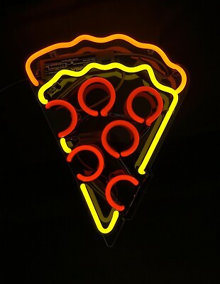 #ad CoCo New Pizza Bar Acrylic Neon Light Sign 14quot; Real Glass Man Cave Decor Garage $72.09