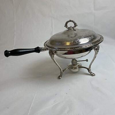 #ad Silver Plated Three Footed Chafing Warming Dish $29.96