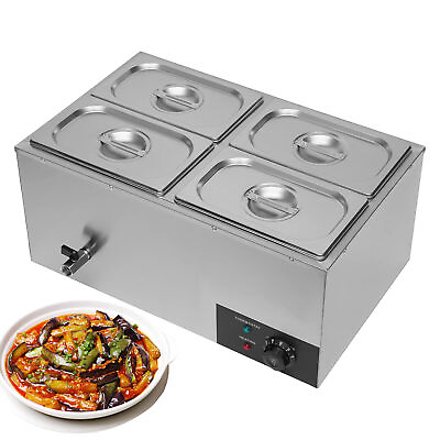 #ad Electric Food Warmers 4 Pan Buffet Server with Lid and Tap 110V enjoyment $156.74